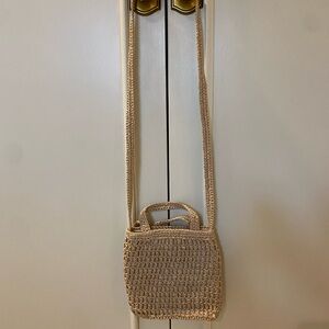 Madewell Elegant Tan Woven Shoulder Bag